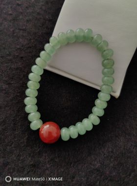 天然保真正品东陵玉手链女款冰底水润算盘珠手串闺蜜生日礼物