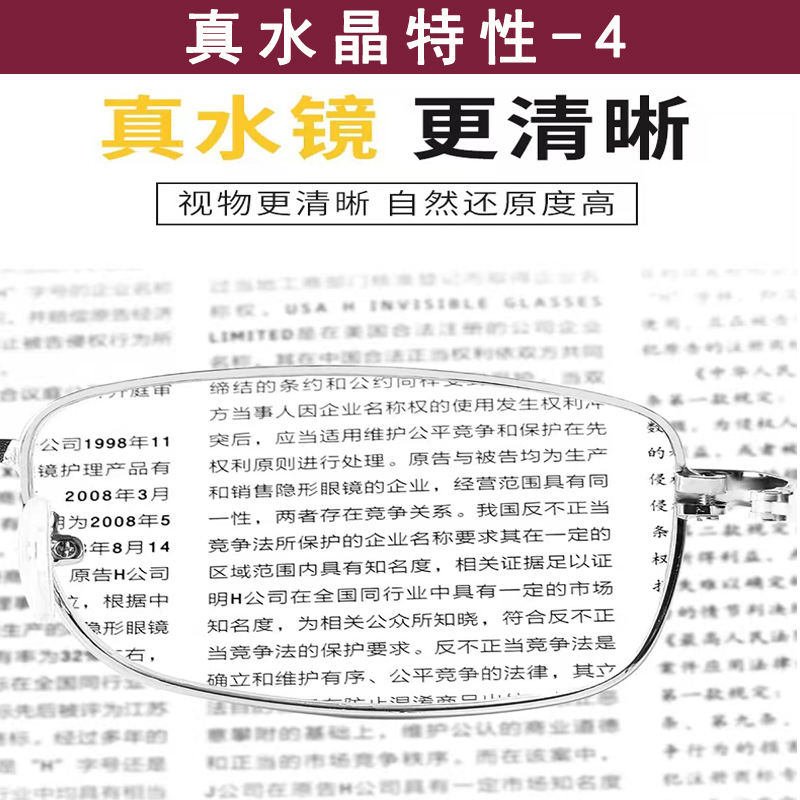 折叠水晶老花镜男高清老人时尚护目镜超轻便携耐磨老光眼镜女正品-图2