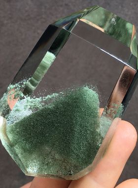 高品质天然绿幽灵吊坠四季彩幽灵