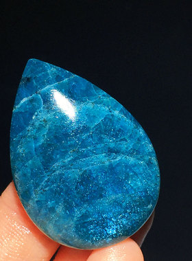 蓝磷灰水滴爱心形吊坠男女同款