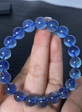 天然海蓝宝单圈男女通用情侣饰品