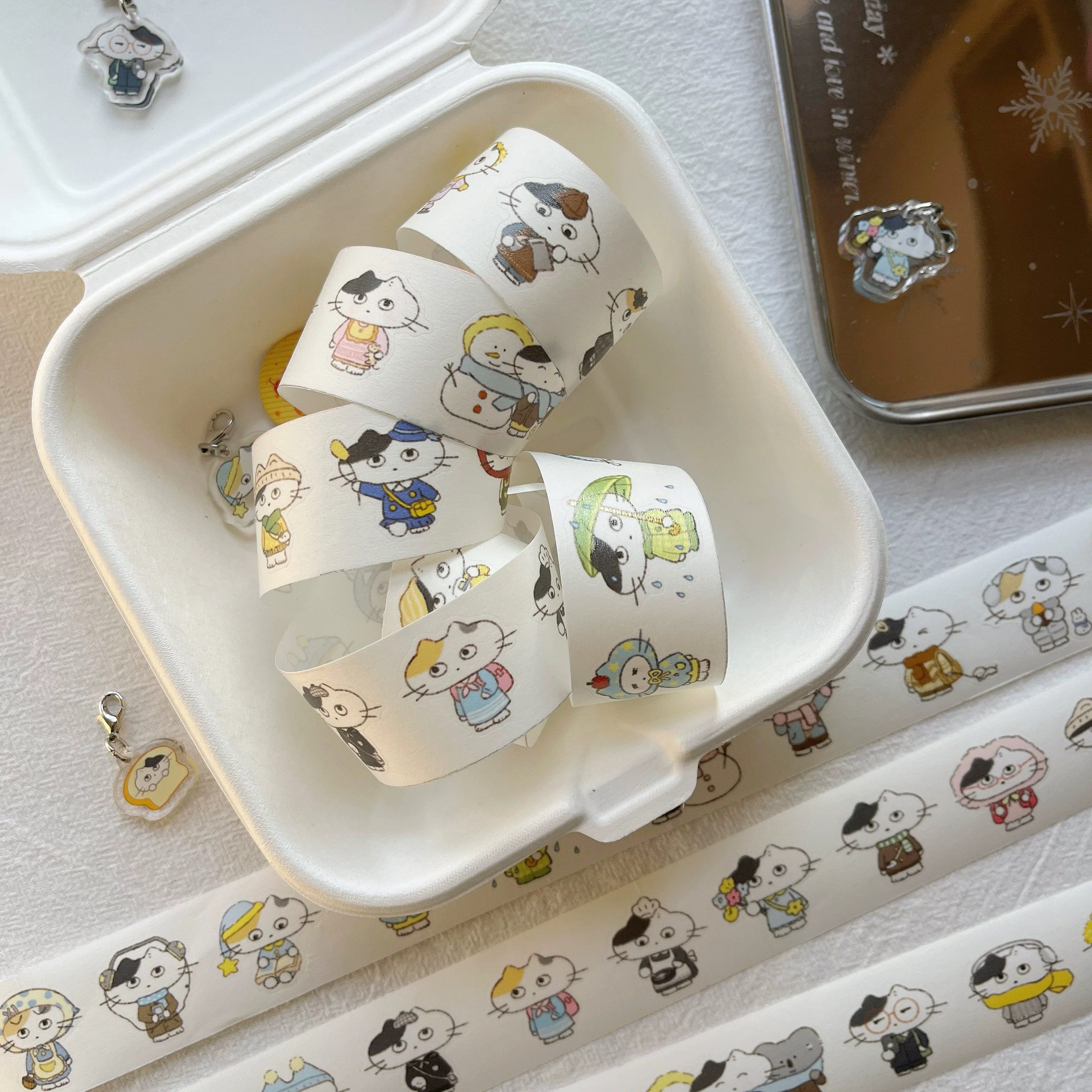 【分装】苹果李子梨猫咪OOTD穿搭和纸胶带模切手帐贴纸卷素材装饰,淘宝优惠券,粉丝福利购,淘宝优惠卷