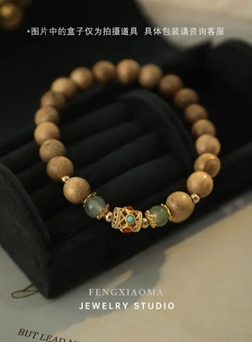 檀木手串女森系古风禅意珠情侣手链单圈民族风复古盘玩手饰