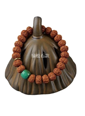 文玩小金刚菩提红皮满肉盘龙纹手链天珠跑环绿松手串那女醒狮五瓣