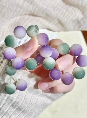 烟紫色菩提手串男女盘玩手链菩提子单圈圆珠男女学生佛珠念珠