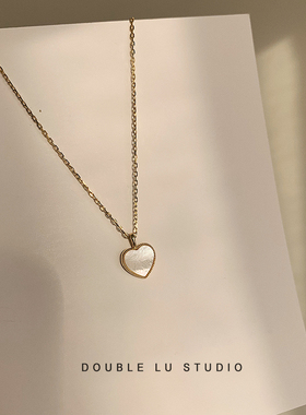 爱心项链贝壳锁骨链女贝母