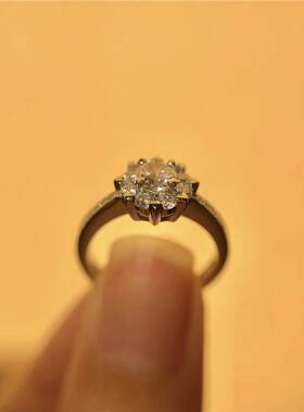 雪花克拉钻戒30分结婚时尚女戒指真钻石珠宝百搭饰品指环求婚