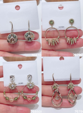 秋日饰品多切面仿水晶森系耳环流苏耳钩女清新温婉雅致时尚耳饰