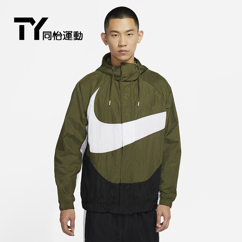 耐克NIKE2021秋季新款男子连帽宽松大logo梭织夹克外套DD5968-010-图0