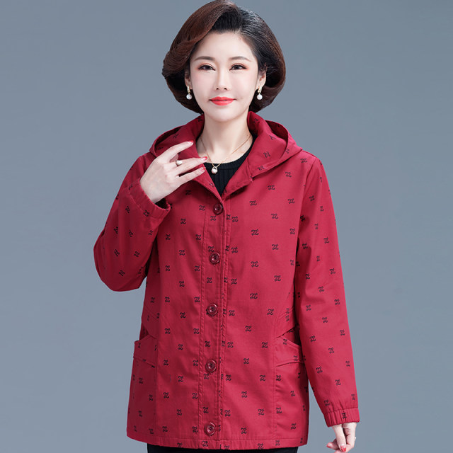 Middle-aged and elderly pure cotton jacket spring and autumn large size