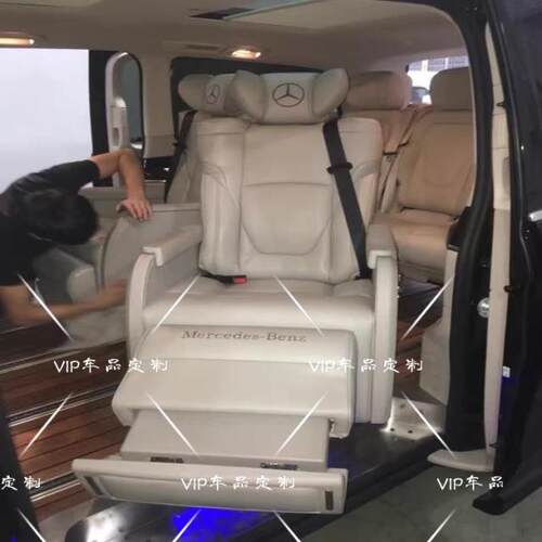 商务车航空座椅 新威霆内饰改装木地板电动座椅床按摩脚托旋转 - 图2