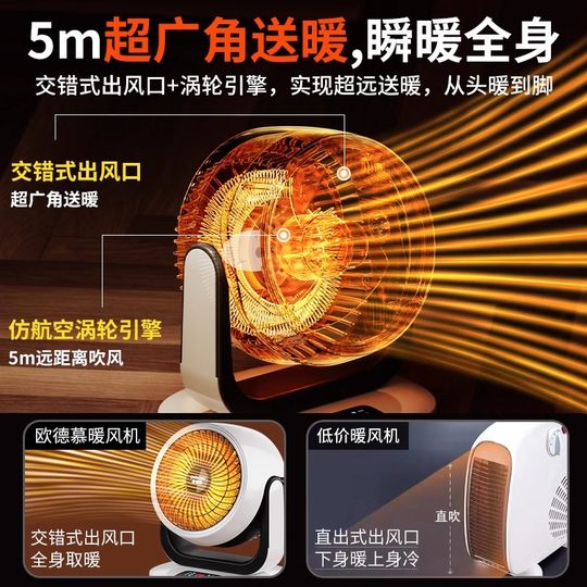 德国品质取暖器桌面暖风机办公室小型电暖器家用节能小太阳
