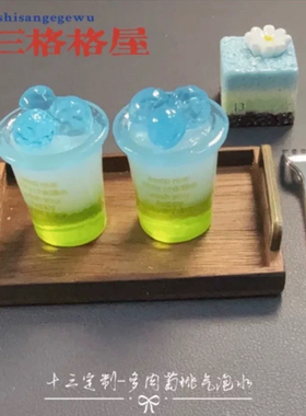 十三气泡水杯仿真食玩微缩树脂配件奶油胶材料摆件装饰卡通手工