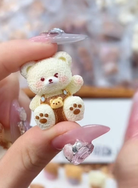 定制立体复古熊食玩微缩树脂配件材料摆件场景手工