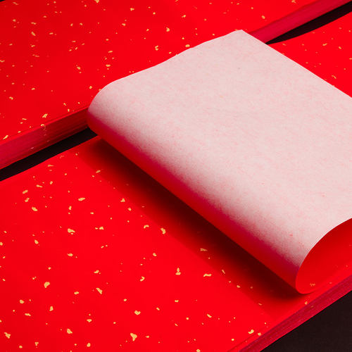 加厚万年红洒金红纸春联纸写对联的红纸专用纸手写空白挥春纸洒金红宣纸红色福字自写纸毛笔书法作品纸红纸条 - 图2