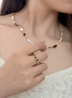 【黄子弘凡/蒋敦豪/鹭卓同款】Godsend由米虎眼石戒指小众开口戒