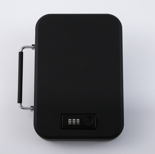 全钢车载密码保险箱便携式保管箱健身房随身收纳盒小型迷你带手提 - 图0