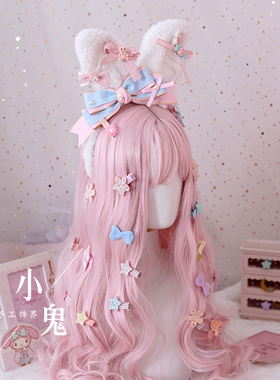 呲甜lo娘软萌妹星星形小物刘海夹