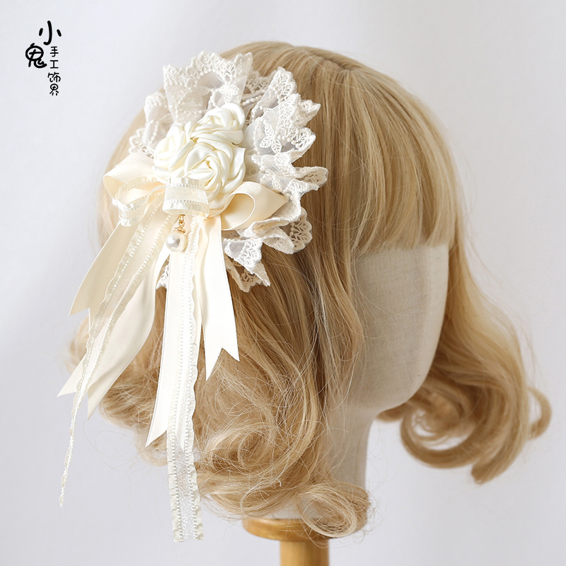原创Lolita生成色心情限定发带蕾丝蝴蝶结kc小礼帽手袖花丸发夹,淘宝优惠券,粉丝福利购,淘宝优惠卷