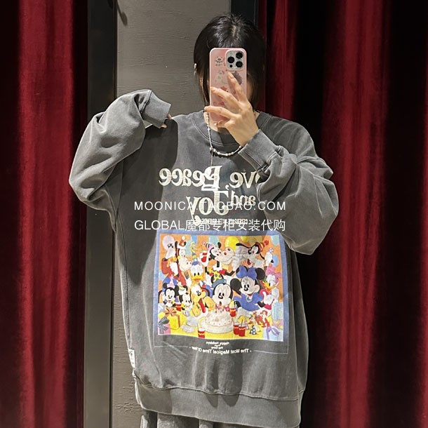 特价 MOUSSY国内代购 24冬 米奇限定合作款卫衣上衣010HAY90-0581