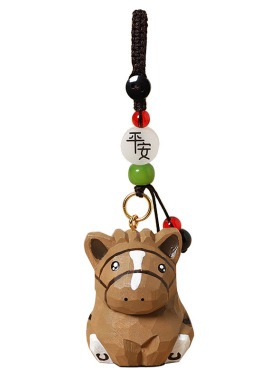 手工木雕汗血宝马汽车钥