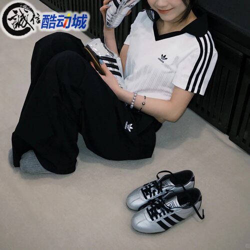 阿迪达斯三叶草女子经典短款运动短袖POLO衫JD5864 JD2608 JD2606 - 图0
