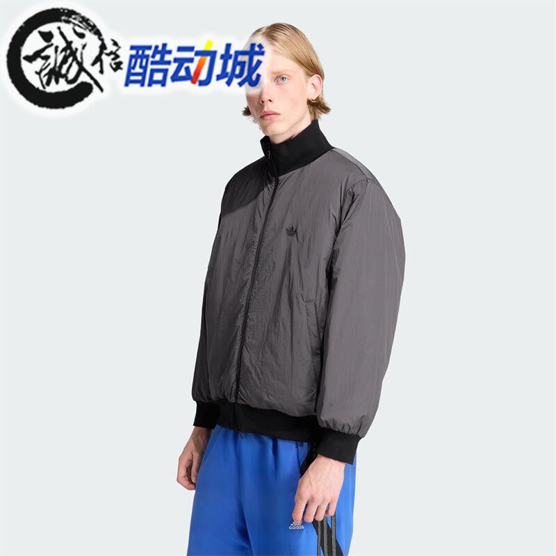 阿迪达斯三叶草男保暖飞行员梭织立领运动外套棉服 JX7783 JW0980 - 图1