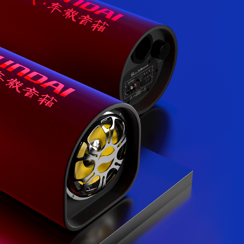 现代车载超重低音炮汽车用音响改装24v12v大货车专用家用超薄蓝牙