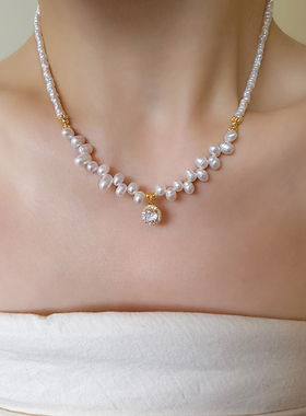 法式优雅气质天然珍珠项链