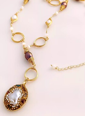 复古气质长款毛衣链女