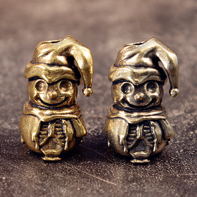 新款黄铜雪人刀坠EDC伞绳坠推牌坠弹弓坠DIY户外编织配饰手电吊坠,淘宝优惠券,粉丝福利购,淘宝优惠卷