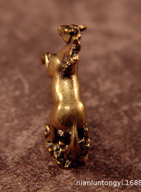 黄铜马踏祥云步步高升桌面摆件实心黄铜马到成功骏马转运生肖马
