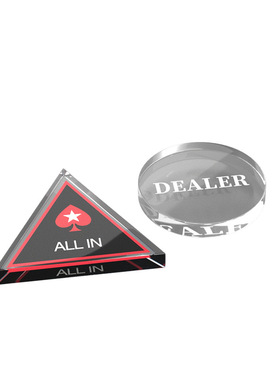 水晶德州扑克DEALER德州扑克庄DEALER筹码币压牌大庄码大小盲注