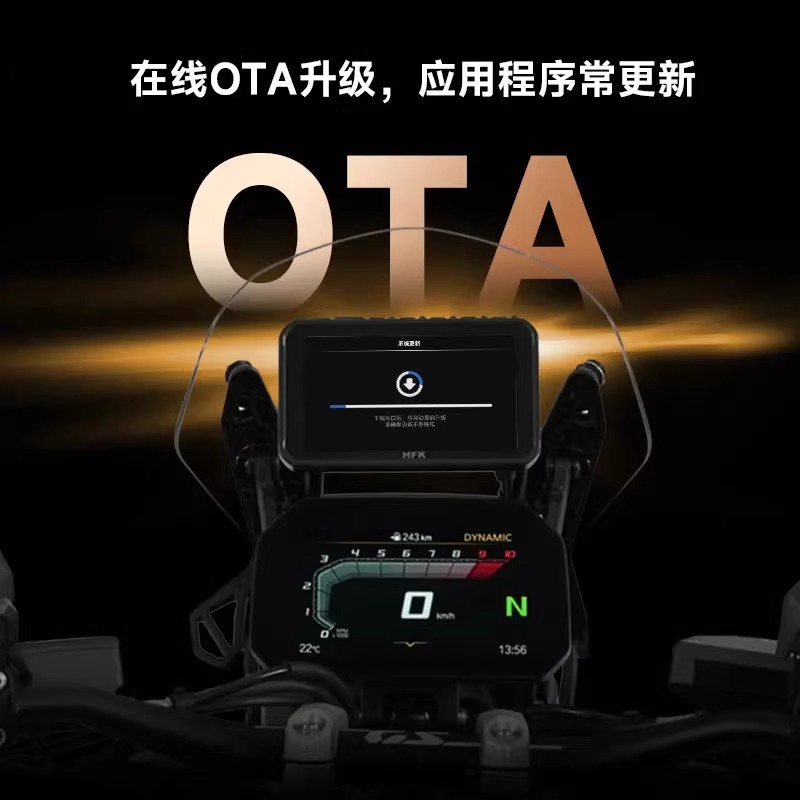 HFK HC50摩托车智能车机行车记录仪2K前后双摄carplay导航夜视 - 图3
