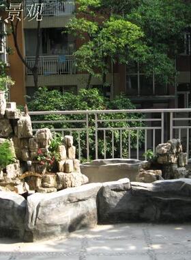 重庆天然龟纹石 山水盆景假山造景真石原石观赏石摆件 室内外阳台
