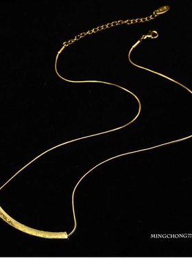 2020新款不掉色18k金花纹项链