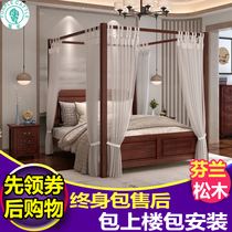 Shelf bed 1 8 m 1 5 m Double beds Adult bed minimalist modern Ming Qing Classic New Chinese shelf bed