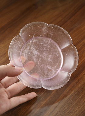 琉璃粉烧花盘文房茶室盘果盘茶具