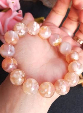 樱花玛瑙粉红色时尚风单圈手串