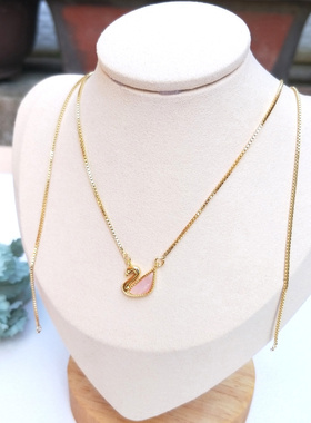 diy镀18k真金保色双环扣盒子链