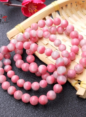 天然原矿蔷薇辉石单圈手串