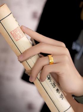 大捡漏真金色戒指男女款