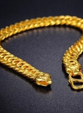经典18K黄金色手链男女款