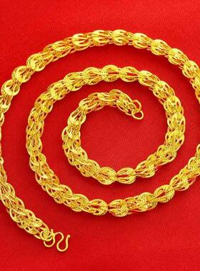 18K黄金色不掉色女单链项链