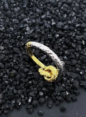 925银戒指 A151时尚经典唐草分色环环相扣戒指指环精美