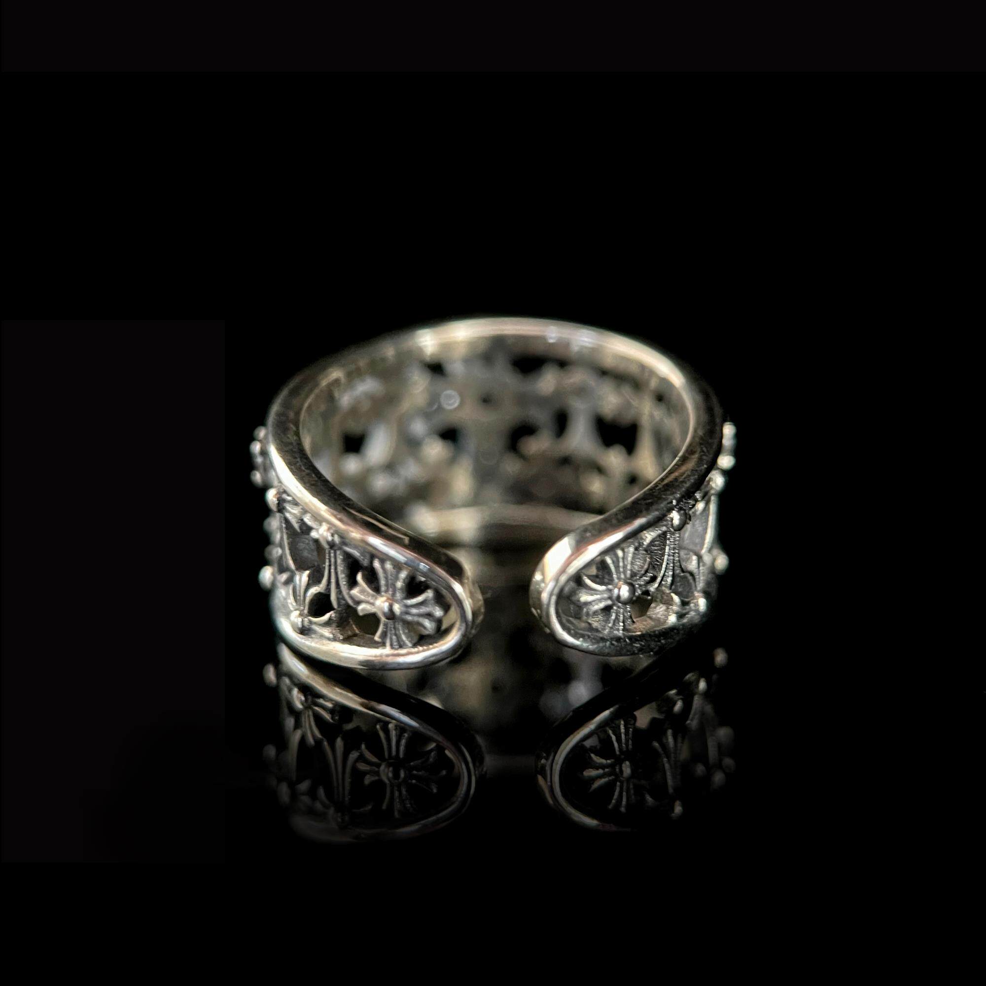 925 silver ring L037 silver jewelry ring distressed handmade personalized living retro palace silver ring