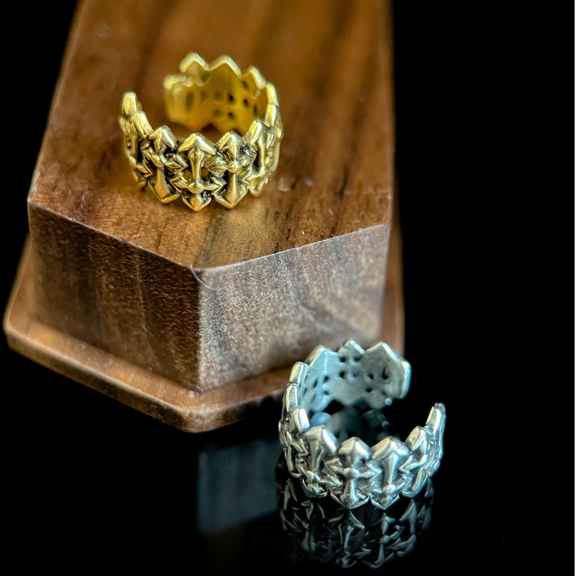 925 silver earrings E312 silver punk style ear cuff old retro trendy card ring Japanese and Korean gold