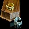 925 silver earrings E312 silver punk style ear cuff old retro trendy card ring Japanese and Korean gold