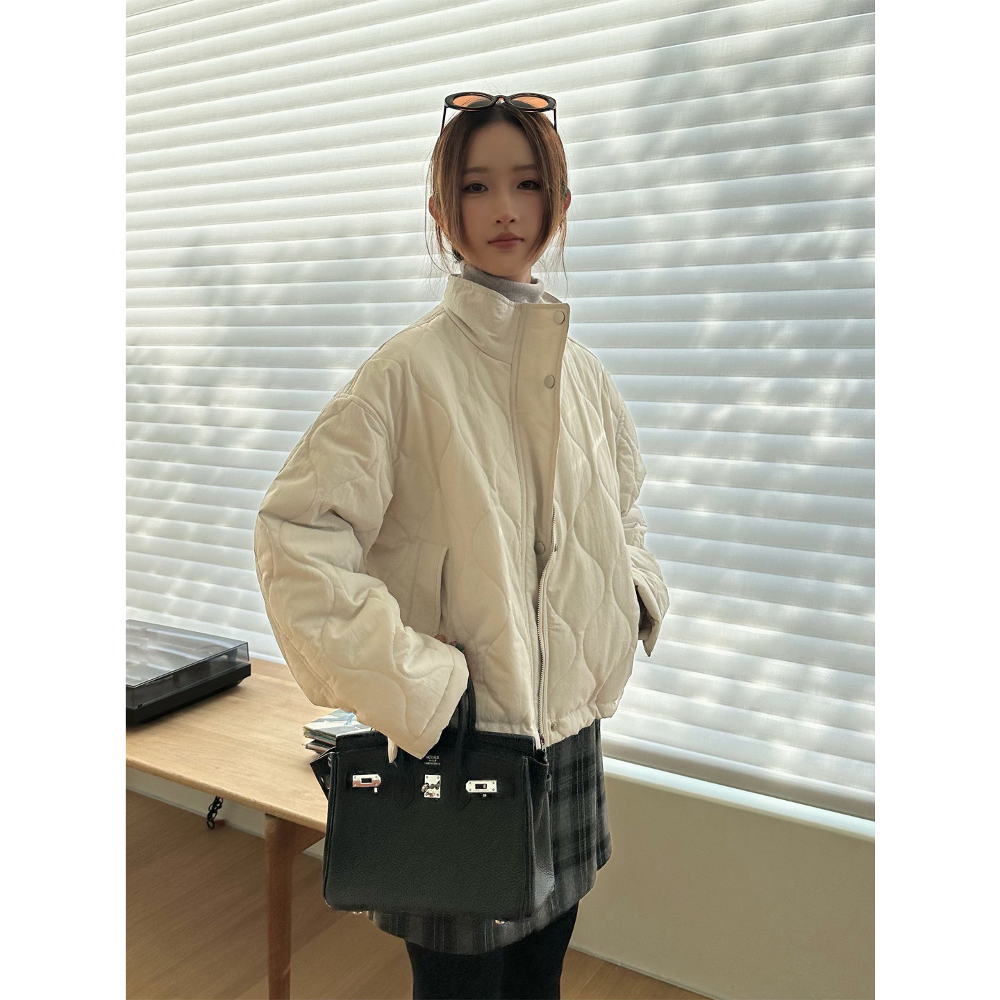 小阿秋立领棉服女冬季短款简约菱格防风夹棉外套宽松百搭保暖棉衣,淘宝优惠券,粉丝福利购,淘宝优惠卷