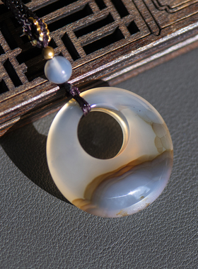 天然玛瑙平安扣项链闺蜜礼物